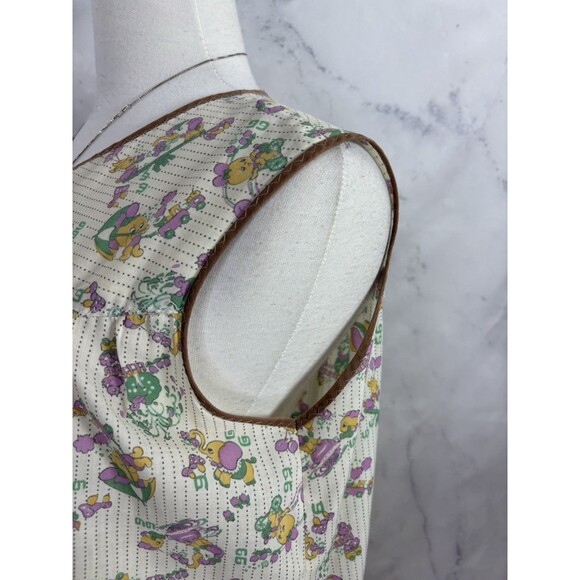 VTG 60s kitsch Novelty House Dress L Homemade Motif mumu Anthropomorphic 1966 - Picture 16 of 16